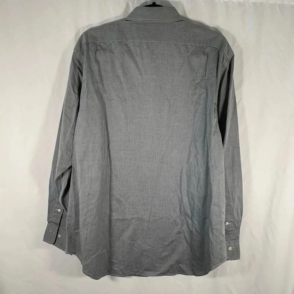 Polo Ralph Lauren Dress Shirt Men's 16.5 34 35 Grey Long Sleeve Button Down